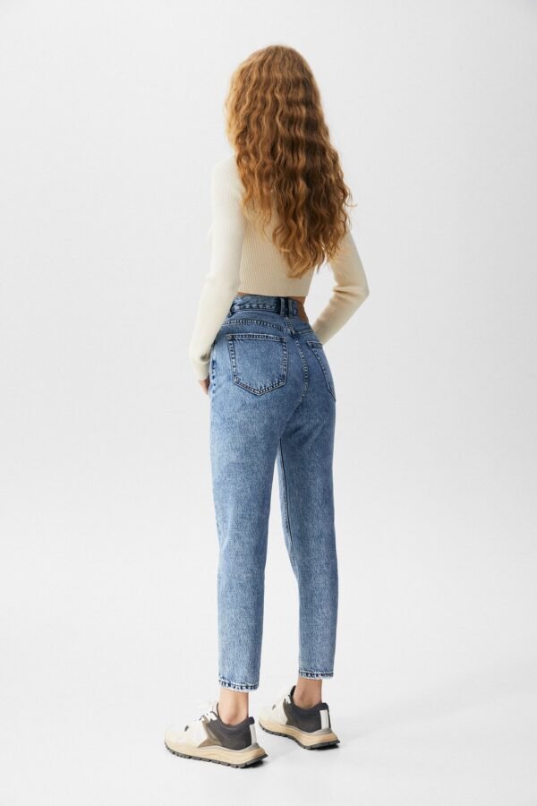 Basic Mom Jeans Blue - Görsel 3