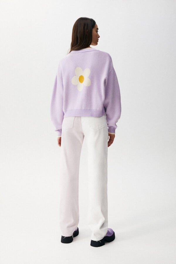 Daisy Jacquard Knit Cardigan - Görsel 2
