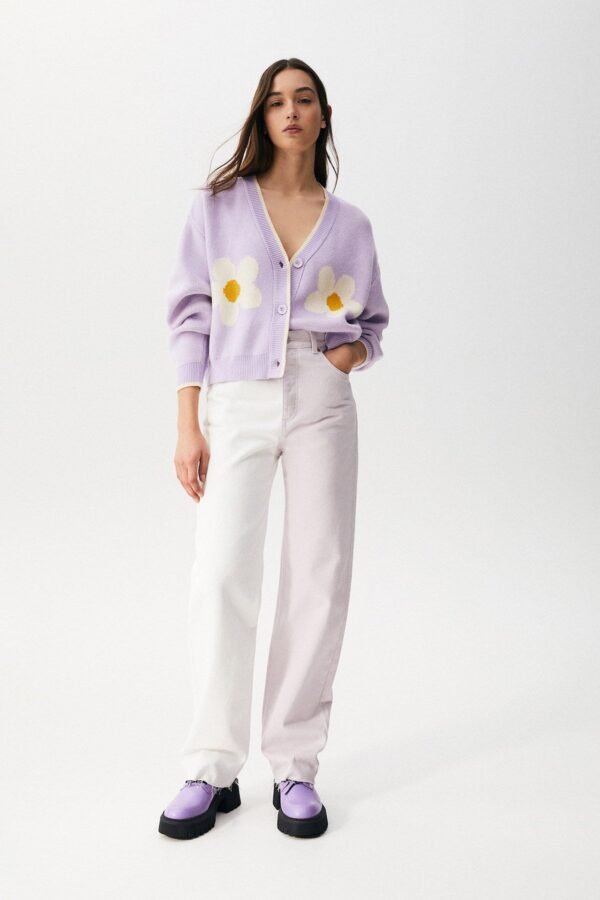 Daisy Jacquard Knit Cardigan - Görsel 4