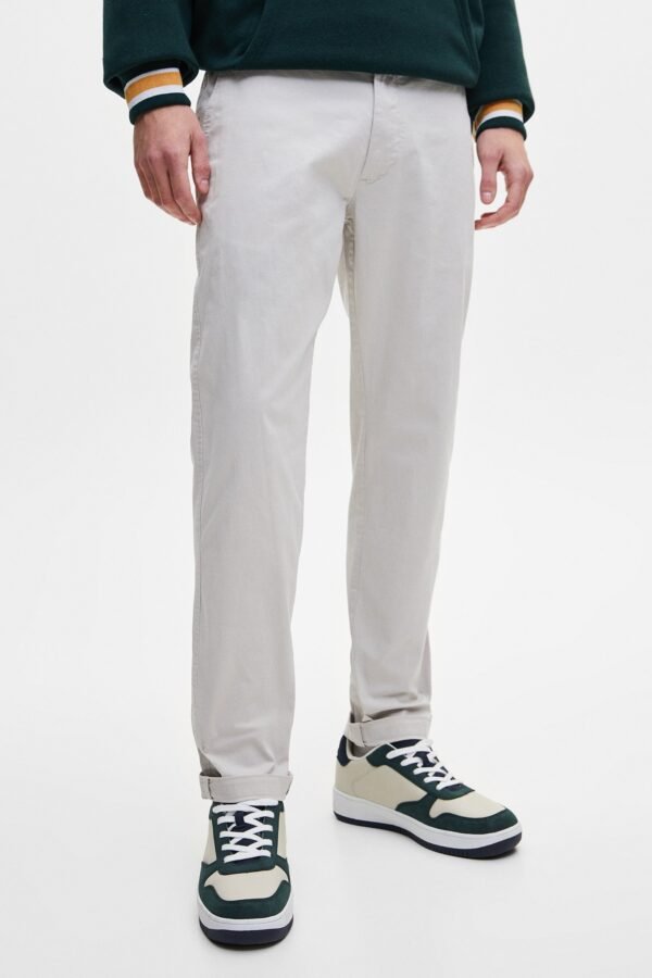 Basic Slim Fit Chinos Trousers - Görsel 3
