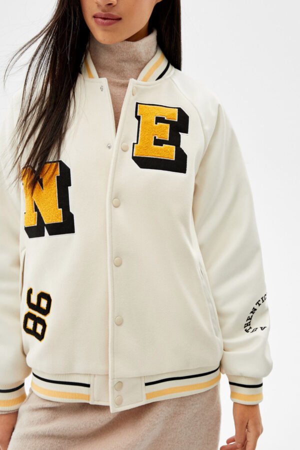 Varsity Jacket With Patch Details - Görsel 3