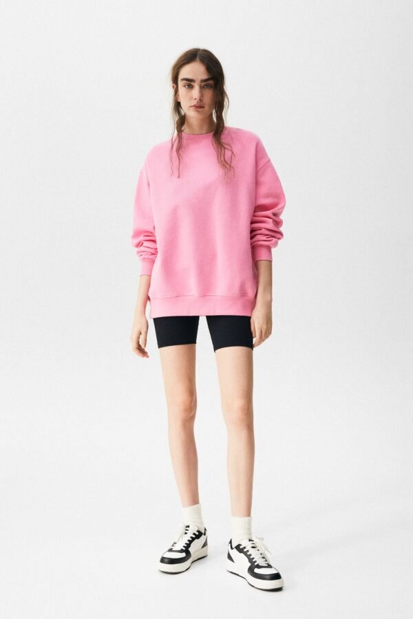 Basic Oversize Fleece Sweatshirt - Görsel 4