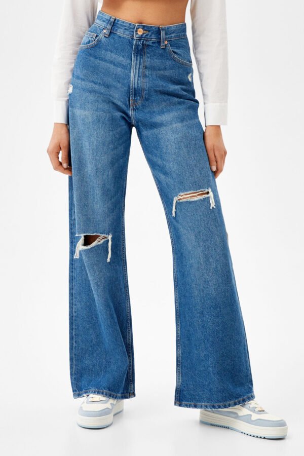 Ripped Wide-Leg ’90s Jeans - Görsel 4